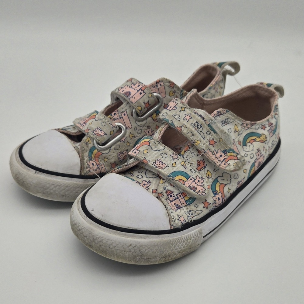 Converse All Star girls shoes size 9 toddler Castles Rainbows